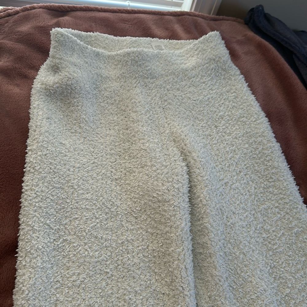 white fluffy pants